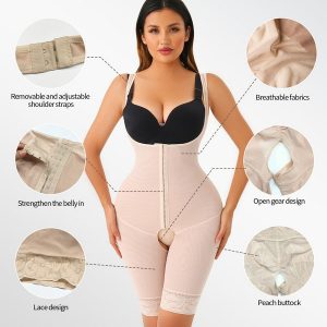 beige Full Body Shaper For Women Slimming Tummy Control Shapewear details