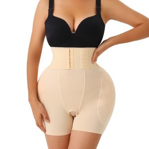 Beige Adjustable Butt Lift Underwear with Hip Enhancing Sponge Pads