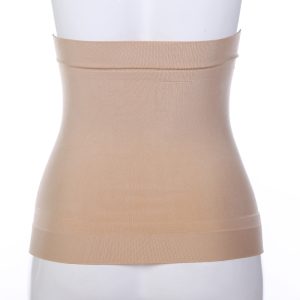 Beige High-Elastic Seamless Belt with Silicone Non-Slip