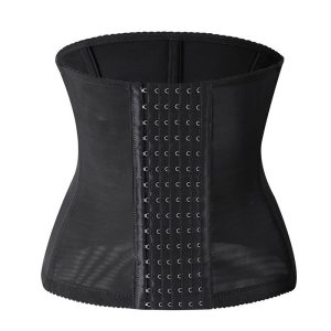 Black 7-Steel Frame Double-Layer Sports Waist Trainer