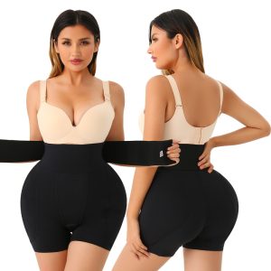 Black Adjustable Butt Lift Underwear with Hip Enhancing Sponge Pads Display