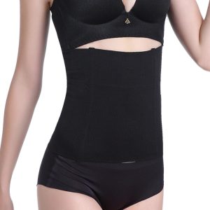 Black Breathable Seamless Belt with 4-Piece Boned Support