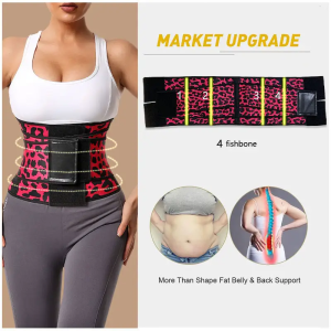 Red Sweat Waist Trainer For Women Trimmer Shaper Zipper Belly Belt View Front