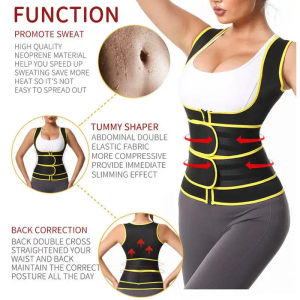 Yellow Wrap Women Abdominal Waist Trainer Shaper Sauna Suit Front