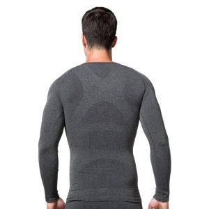 Gray Slimming Seamless Top Body Shaper Heat Underwear For Men View Behind