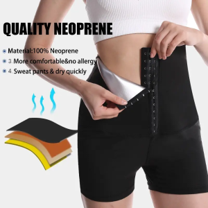 Sliver Sauna Sweat Shorts Exercise Waist Trainer Body Shaper Thigh View Front