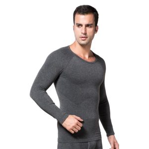 Gray Slimming Seamless Top Body Shaper Heat Underwear For Men View Front