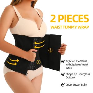 Black Slimming Belly Women Trimmer Sauna Sweat Belt For Waist Trainer Front