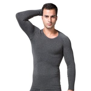 Gray Slimming Seamless Top Body Shaper Heat Underwear For Men View Front