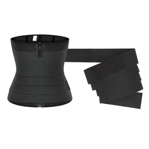 Black Elastic Wrap Bandage Belt Compression Women's Invisible Shaper View Front