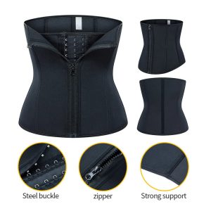 Black Slimming Belly Women Trimmer Sauna Sweat Belt For Waist Trainer Front