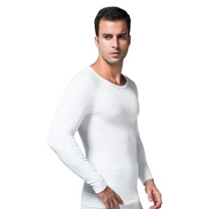 White Slimming Seamless Top Body Shaper Heat Underwear For Men View Front