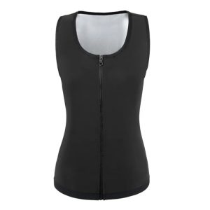 Sliver Men Sweat Waist Trainer Sauna Suit Vest Corset Front