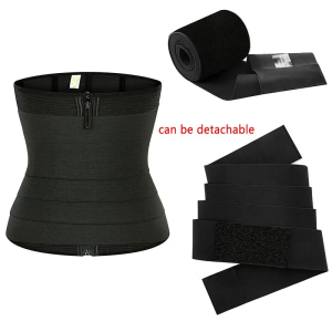 Black Elastic Wrap Bandage Belt Compression Women's Invisible Shaper View Front