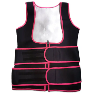 Pink Wrap Women Abdominal Waist Trainer Shaper Sauna Suit Front