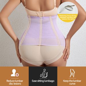 Lace-Trimmed Breathable Waist Cincher with High Elasticity Yarn Back Show