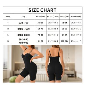 One-Piece Light Shapewear with Easy Adjustment Size Chart