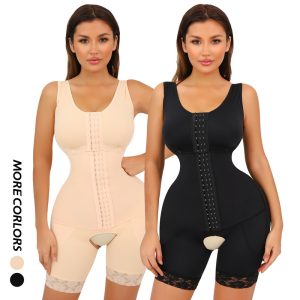 Plus Size Shapewear for Women Tummy Control Thigh Bodysuit front details