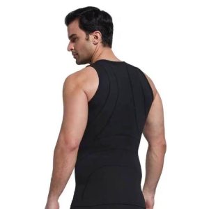 Seamless Rib Shape Low U-Neck Top with W Shape Back Back Show