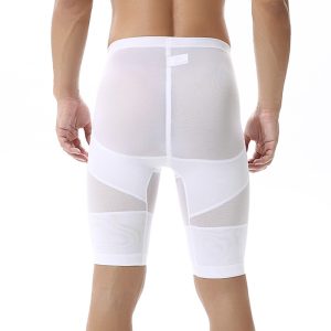 White Men's Light and Breathable Leggings with Spiral Compression BacK Show