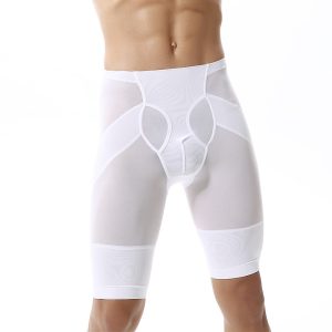 White Men's Light and Breathable Leggings with Spiral Compression Model Show