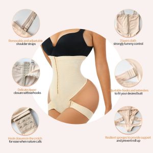 Commercio all'ingrosso Alta vita ma Lifter Tummy Control Shaper Panties dettagli colore beige