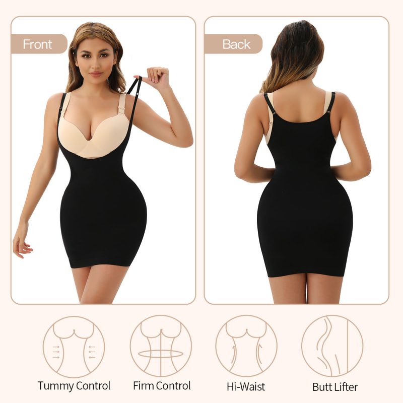 Wholesale Seamless Shapewear Slip for women Open-Bust Body Shaper black