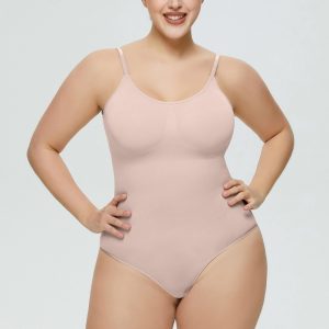 Großhandel Tanga Bodysuit für Frauen nahtlose ein Stück Jumpsuits beige sku