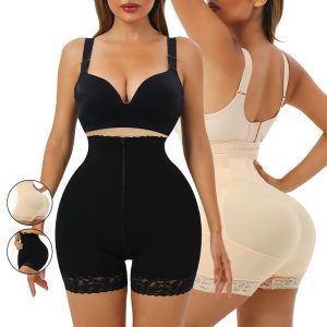 Wholesale Tummy Control Butt Lifter with Hook Zipper Fajas front details