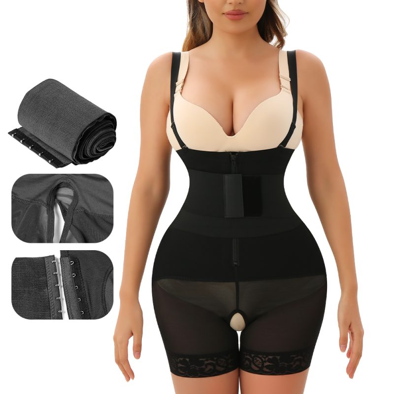 Black Detachable Belt Panty for Tummy Control and Butt Lift Model Front Show