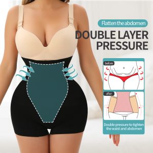 Black High-Waist Seamless Shapewear with Stay-Put Assurance Feature