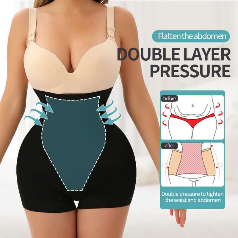 Black High-Waist Seamless Shapewear with Stay-Put Assurance Feature