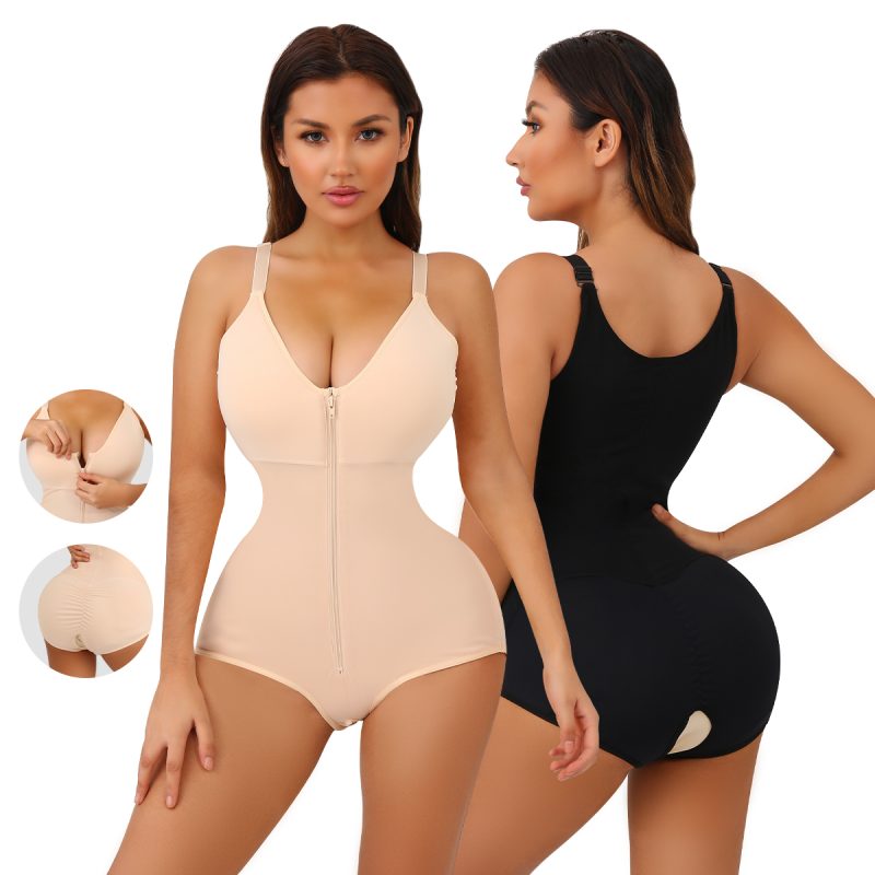 Breathable Plus Size Bodysuit with Hip Enhancing Over View