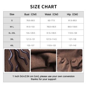 High-Waist Seamless Shapewear with Silicone Non-Slip Size Chart