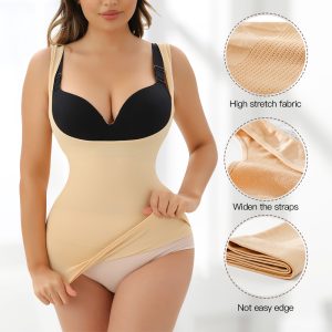 No-Mark U-Neck Shapewear with Wide Straps Details