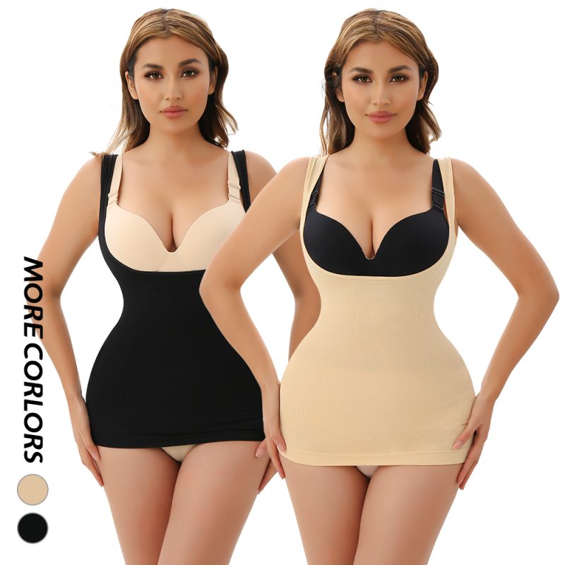 No-Mark U-Neck Shapewear with Wide Straps Model Display