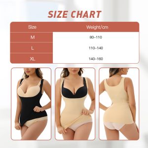 No-Mark U-Neck Shapewear with Wide Straps Size Chart