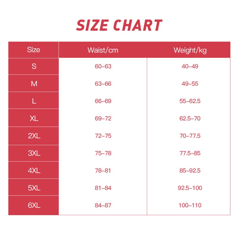 Sexy Lace Waist Trainer Vest with Cross Back Design Size Chart