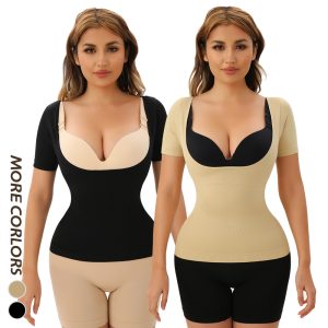 Vertical Stripes Slimming Tank with Chest Support Model Show