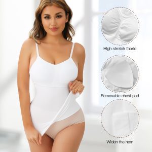 White Seamless High-Elasticity Women's Shaping Vest in Three Colors Display