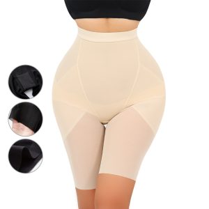 Beige Breathable Mesh Butt Lift Shapewear for All-Day Comfort Front Details Show