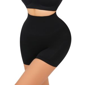 Black Silky High-Rise Shapewear Boxer with Tummy Control