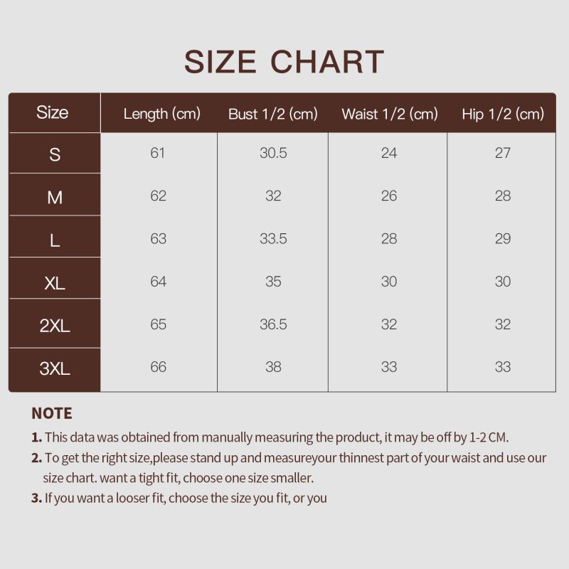 Elegant T-Shaped Seamless Shapewear Bodysuit with Integrated Spaghetti Strap Size Chart