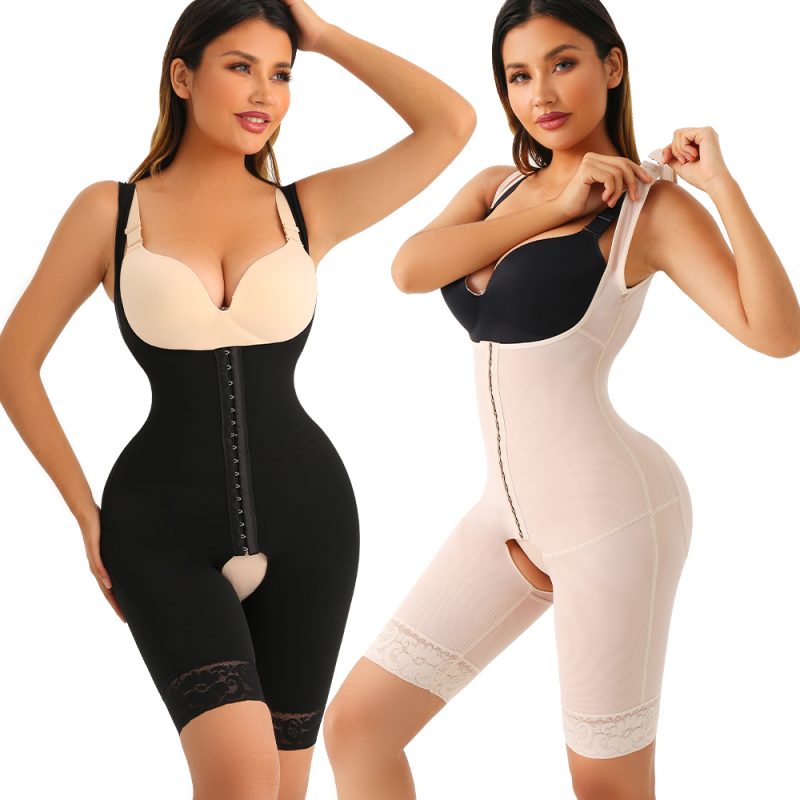 Full Body Plus Size Shapewear with Wide Shoulder Strap Model Display