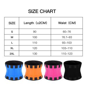 High-Elasticity Sports Protective Belt - Seven Steel Support & Sweat-Enhancing Size Chart