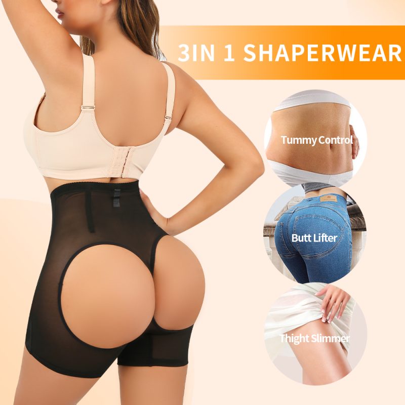 High-Waist Breathable Mesh Hip Lift Pants with Cutout Hip Design Feature Show