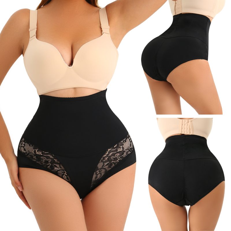 High Waist Lace Detail Tummy Control Leggings Display