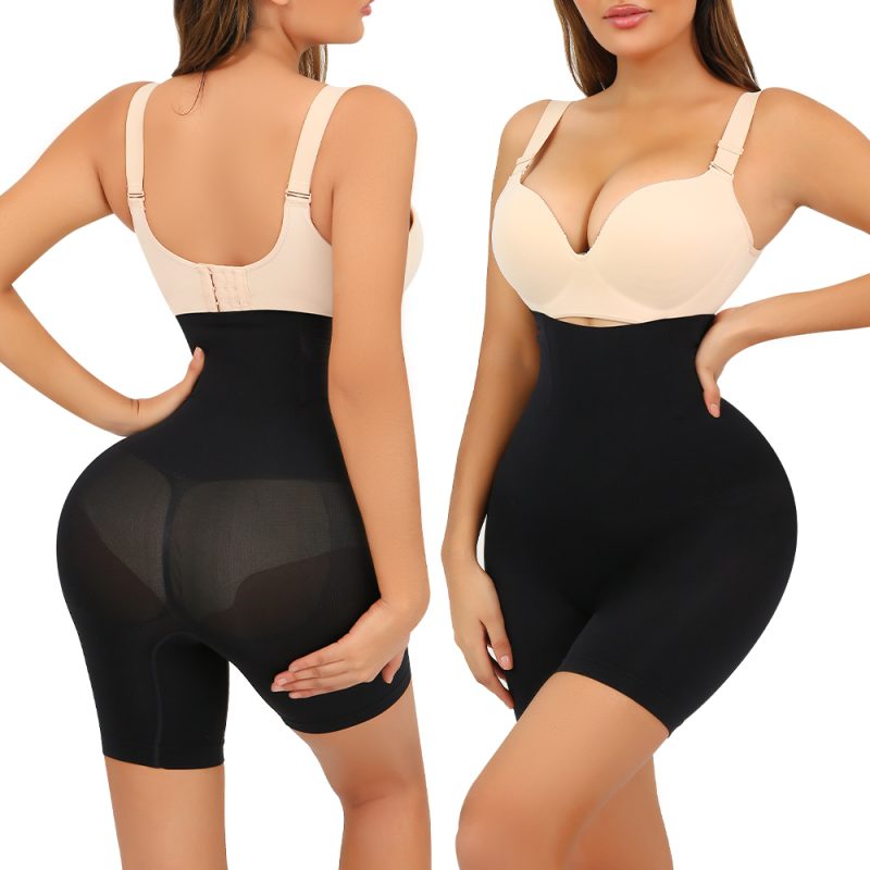 High-Waist Seamless Boxer Shapewear Pant Model Display