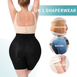 High Waisted Seamless Shapewear Boxer - Lightweight & Breathable Back Details