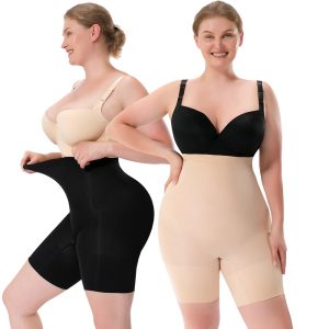 High Waisted Seamless Shapewear Boxer - Lightweight & Breathable Model Display